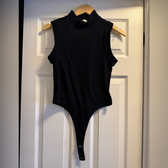 Black Ribbed One Piece - Picture 1 of 7